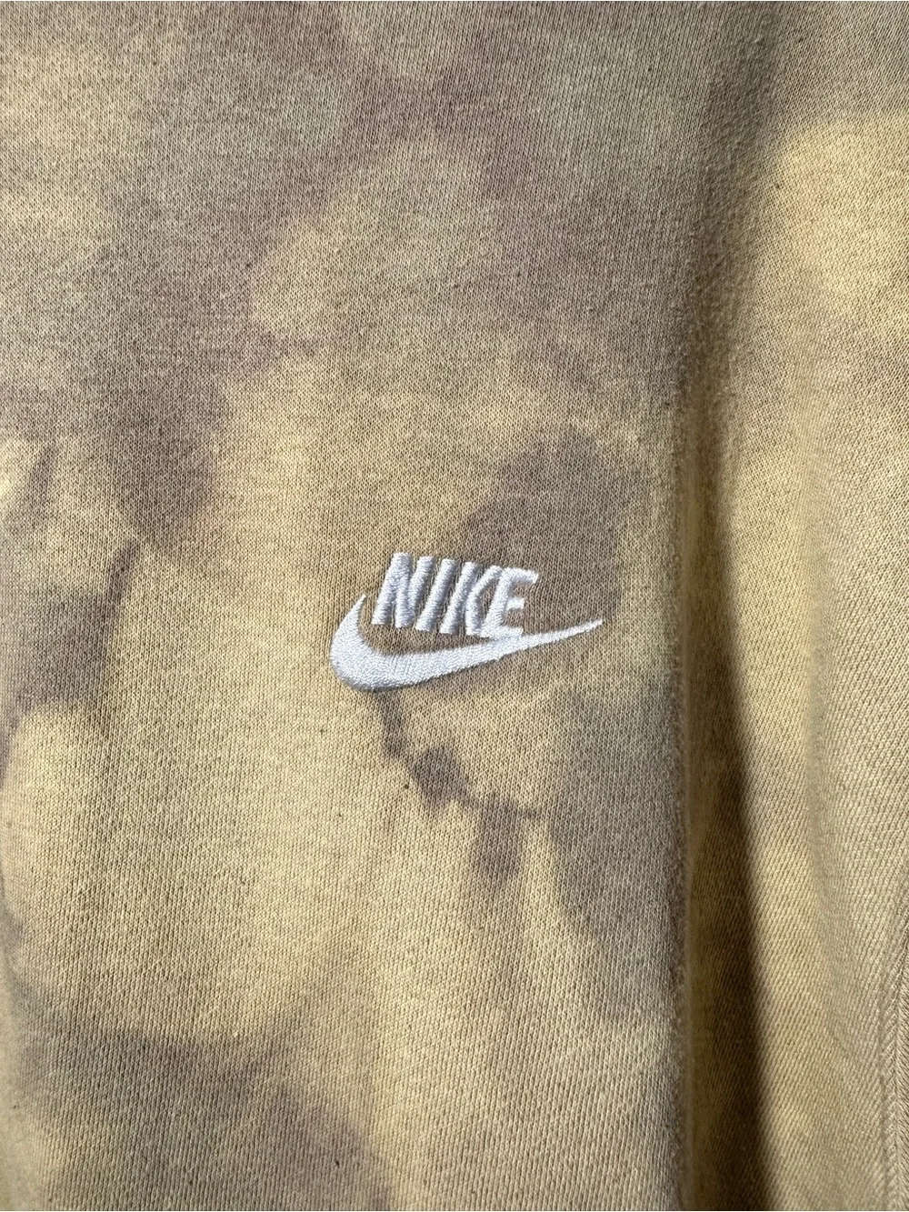 Nike Club Fleece Crewneck Sweatshirt Tie Dye Brown Tan